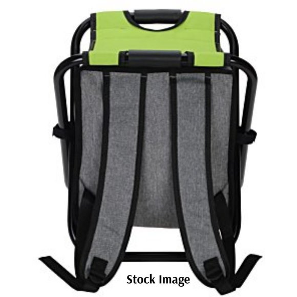Koozie® Backpack Cooler Chair in Lime & Gray w/ Adjustable Backpack Straps, NWOT - Picture 3 of 13